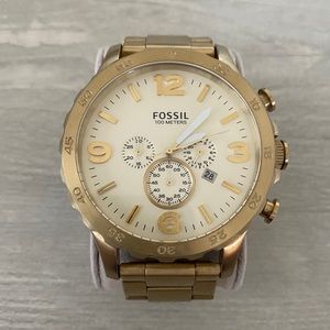 Nate Chronograph Gold Stainless Steel Fossil Watch